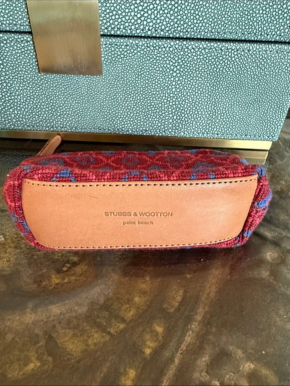 Stubbs and Wootton needlepoint cosmetic bag